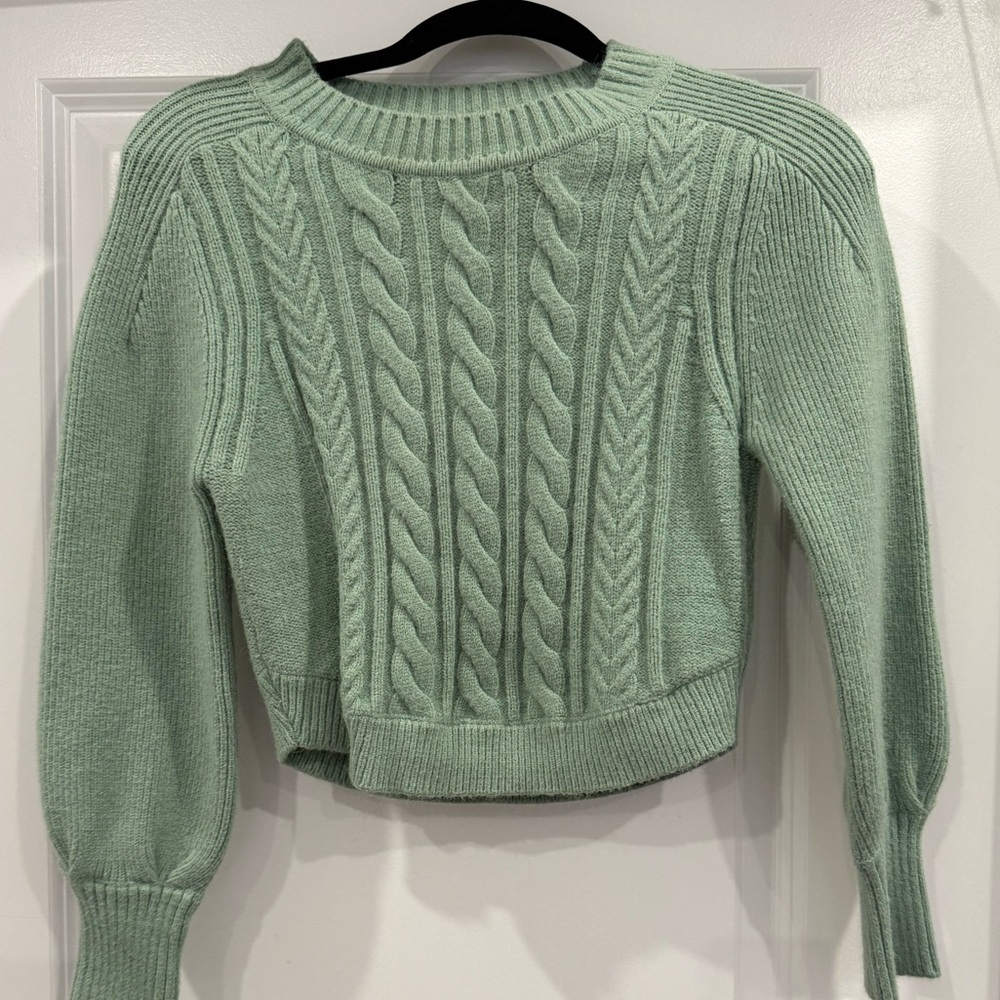 For Love & Lemons Sydney Sage Knit Sweater